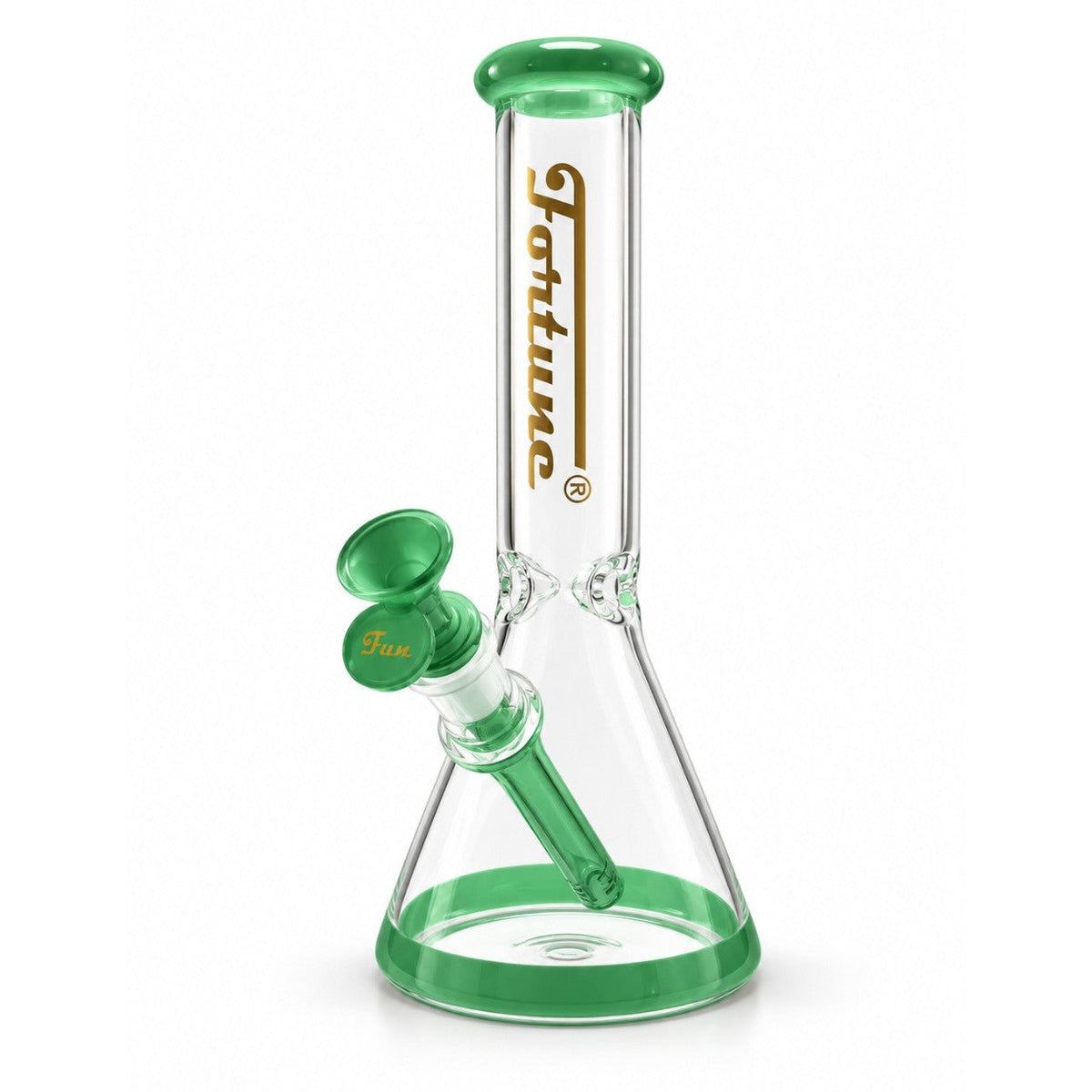 Fortune | 10" Color Accent Beaker Glass Water Pipe – 5mm Glass Bong Fortune Green