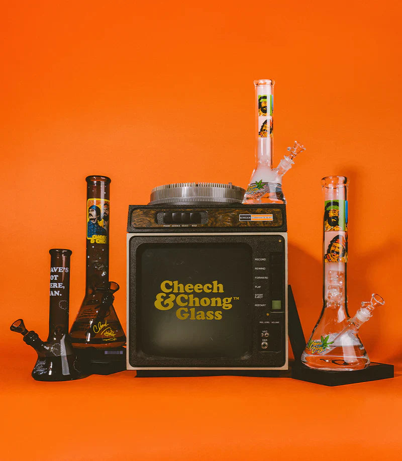 Cheech & Chong® Glass | 10" Pop Art Beaker Base Water Pipe [CC155] Glass Bong Smoking Cat Distribution