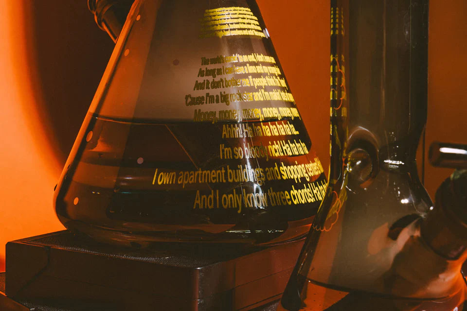 Cheech & Chong® Glass | 10" Stoners in Space Beaker Base Water Pipe [CC157] Glass Bong Smoking Cat Distribution