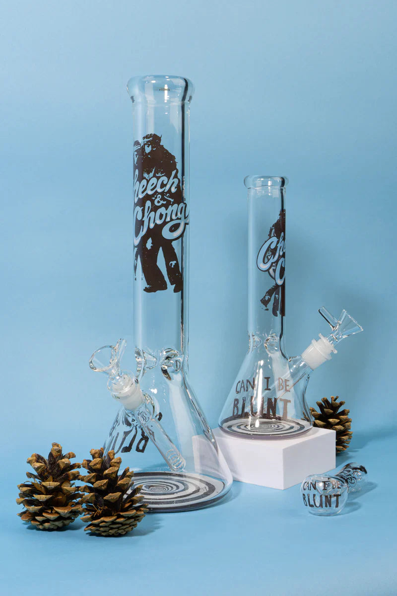 Cheech & Chong® Glass | 15" 7mm Thick Can I Be Blunt Beaker Base Water Pipe [CC165] Glass Bong Smoking Cat Distribution