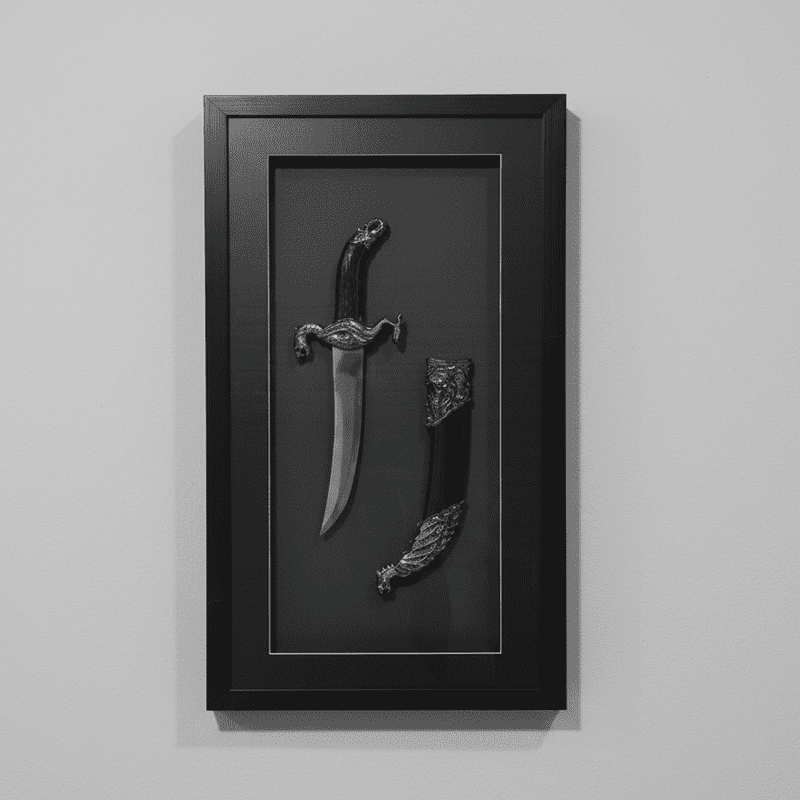 Knife Frame Black Display Wall Glass Mounted Décor (CDYWL-2558) Flag · Sign · Deco Canadian Distributor