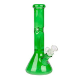 10" Neon Beaker Bong with Dome Perc Bongs Smoking Cat Distribution Dark Green