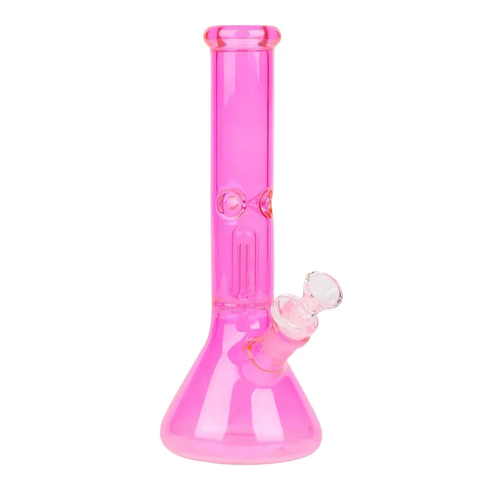 10" Neon Beaker Bong with Dome Perc Bongs Smoking Cat Distribution Pink