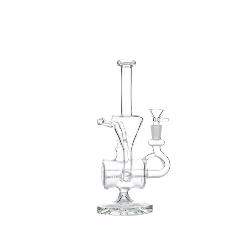11″ Clear Recycler Glass Bong with inline diffuser [C8032] Glass Bong Canadian Distributor