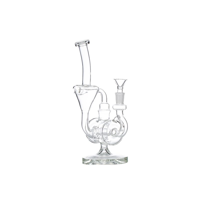 11″ Clear Recycler Glass Bong with inline diffuser [C8032] Glass Bong Canadian Distributor
