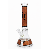 Infyniti | 14" Feather Print beaker 7 mm glass bong [GP1735]