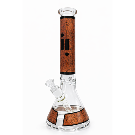 Infyniti | 14" Feather Print beaker 7 mm glass bong [GP1735]