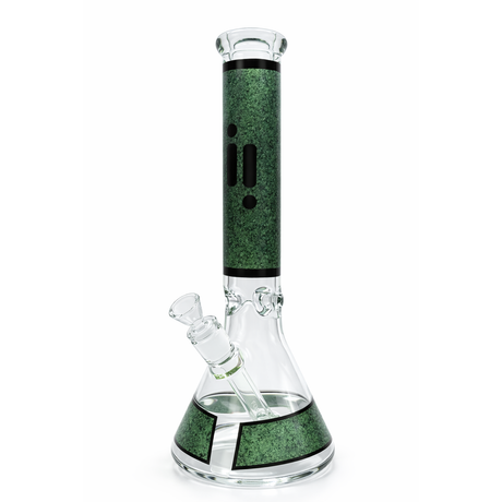 Infyniti | 14" Feather Print beaker 7 mm glass bong [GP1735]