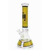 Infyniti | 14" Feather Print beaker 7 mm glass bong [GP1735]