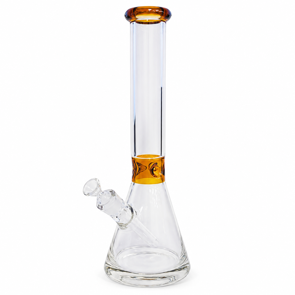 16" Water Pipe with Ice Catcher – 7mm [GP1874] Glass Bong ONE Amber