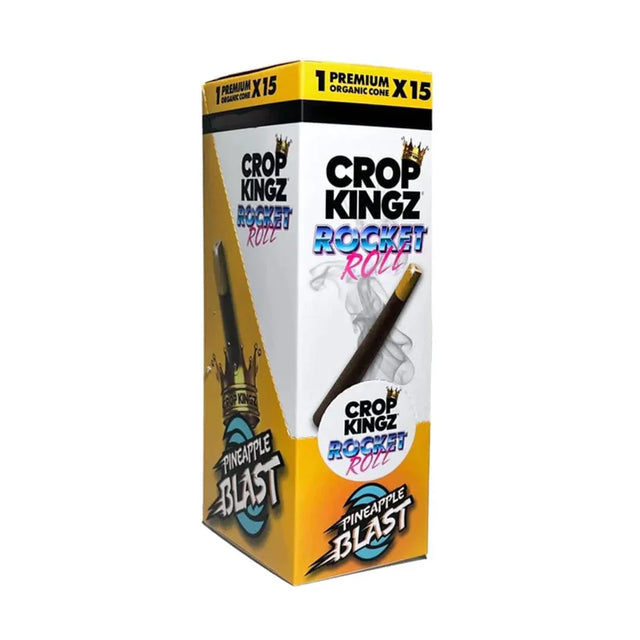 Crop Kingz | Rocket Rolls – Pre-Rolled Hemp Cones with Edible Candy Tip (15 Packs / Box) Leaf Wrap LEHIGH WHOLESALE PINEAPPLE BLAST