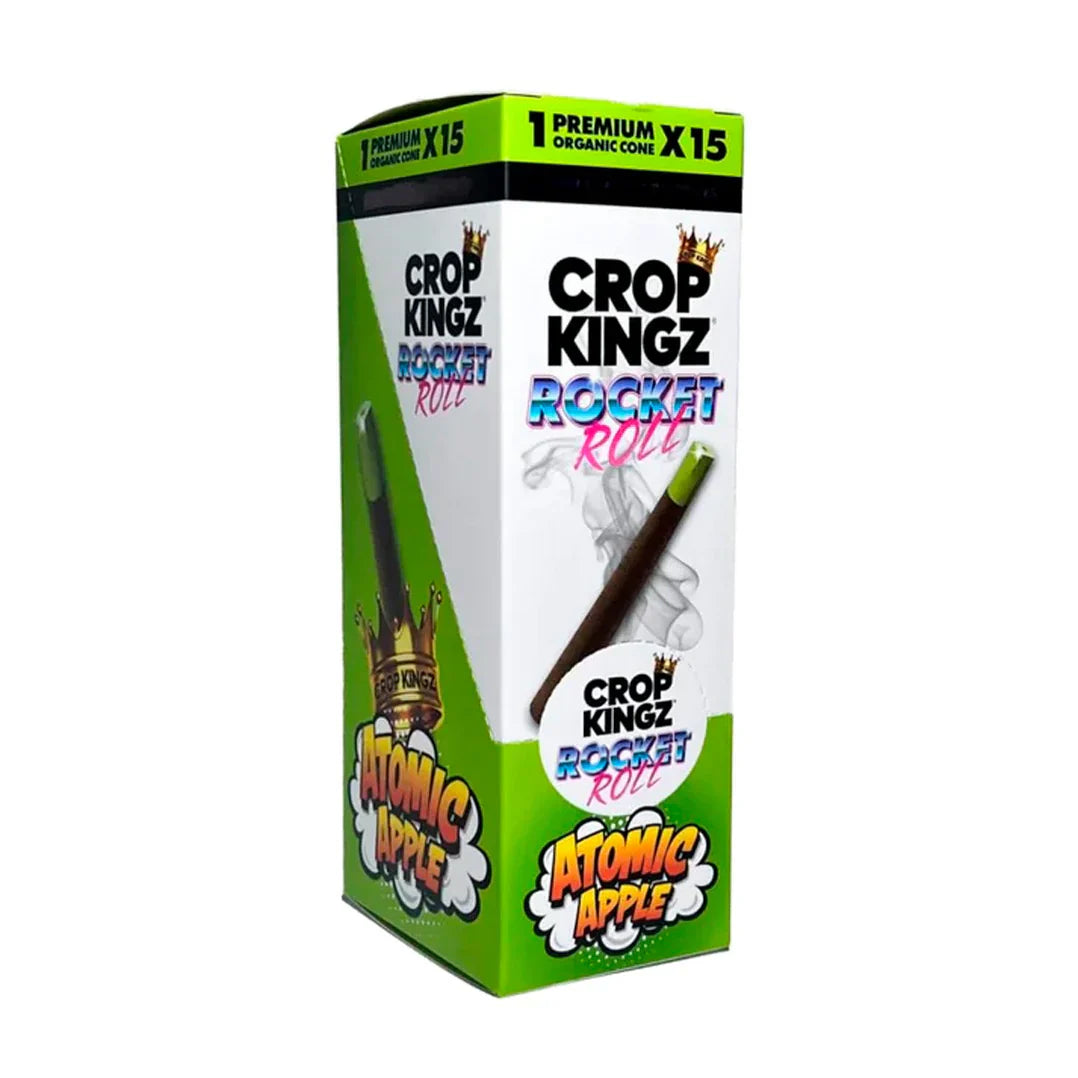 Crop Kingz | Rocket Rolls – Pre-Rolled Hemp Cones with Edible Candy Tip (15 Packs / Box) Leaf Wrap LEHIGH WHOLESALE ATOMIC APPLE