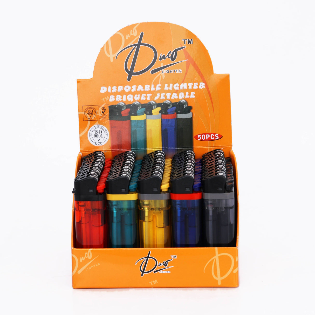 DUCO™ | DISPOSABLE LIGHTER DISPLAY OF 50 Lighter ONE TRADING