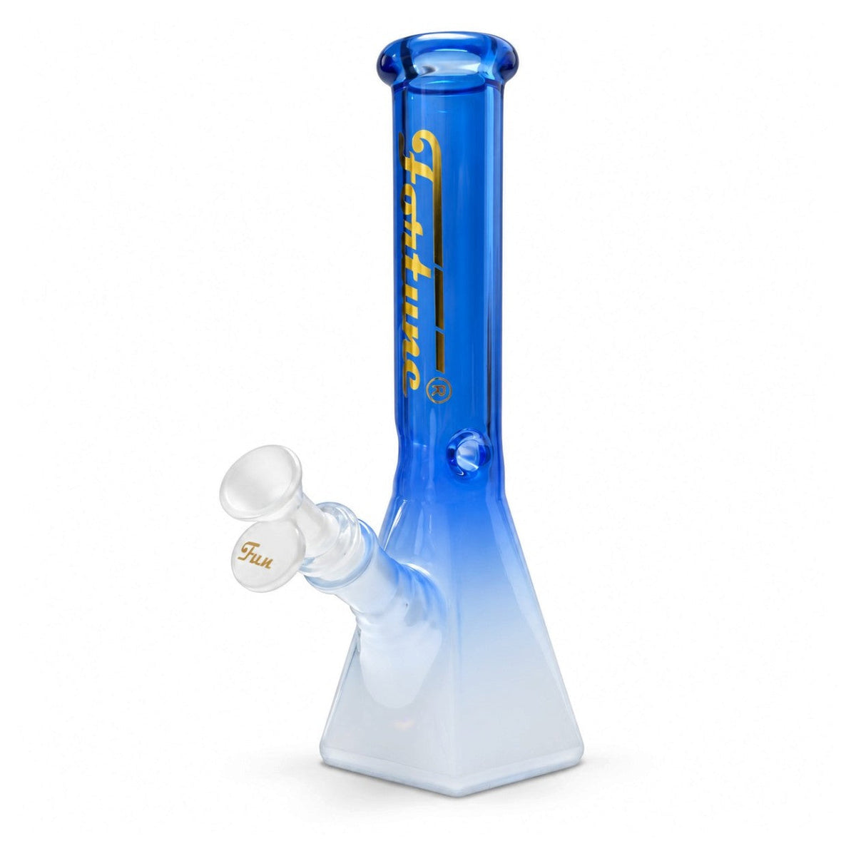 Fortune | 10" Dual-Tone Geometric Beaker Bong Glass Bong Fortune Blue Frost