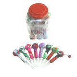6″ Silicone Handpipe Jar – 20 Assorted Pieces with Glass Bowls & Straw [ES108HP]