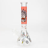 10" RM decal Glow in the dark glass water bong-Graphic D - One Wholesale