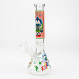 10" RM decal Glow in the dark glass water bong-Graphic E - One Wholesale