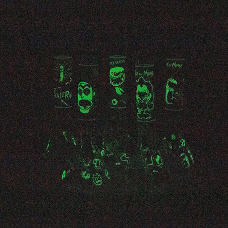 10" RM decal Glow in the dark glass water bong- - One Wholesale