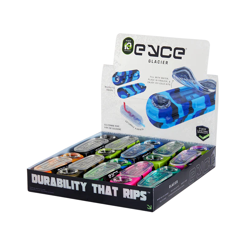 Eyce | Glacier Spoon Pipe Display – Pack of 10 (Assorted) Silicone Pipe Synergy Innovation