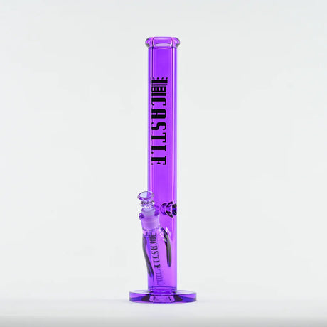 Castle Glassworks | 18" Straight Tube Glass Bong – C-003 (9mm Thick) Glass Bong Castle Glassworks Purple