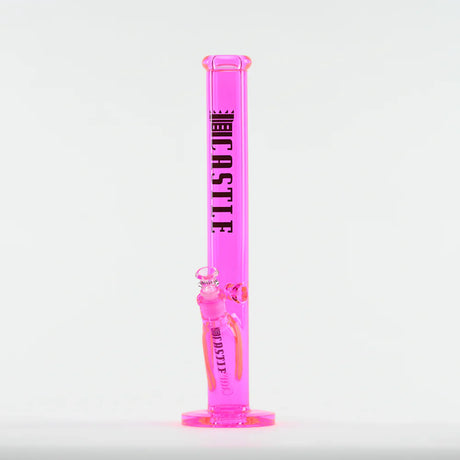 Castle Glassworks | 18" Straight Tube Glass Bong – C-003 (9mm Thick) Glass Bong Castle Glassworks Pink