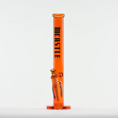 Castle Glassworks | 18" Straight Tube Glass Bong – C-003 (9mm Thick) Glass Bong Castle Glassworks Orange