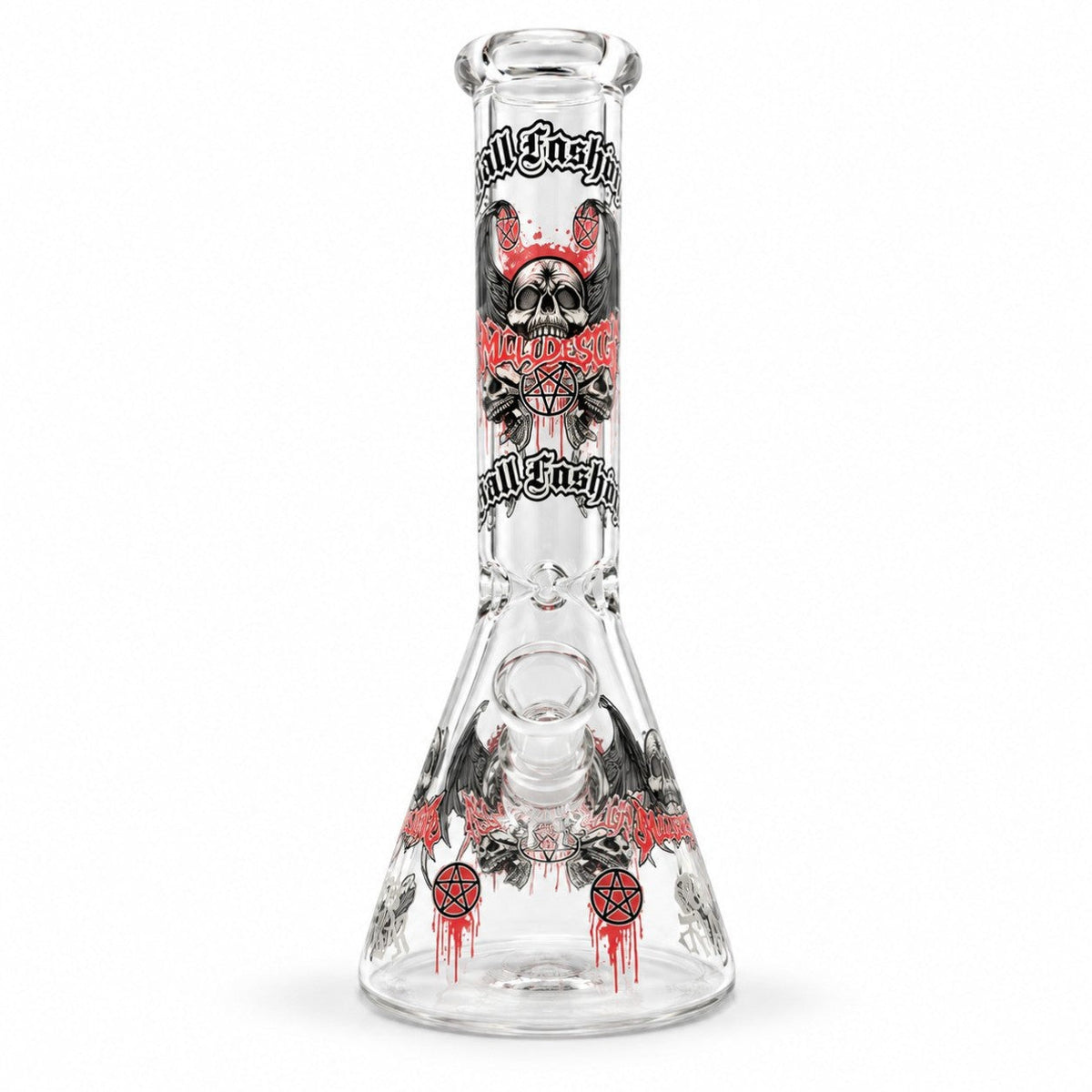10" Glow-in-the-Dark Skull Graphic Beaker Glass Bong Super Supplys Inc