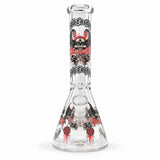 10" Glow-in-the-Dark Skull Graphic Beaker Glass Bong Super Supplys Inc