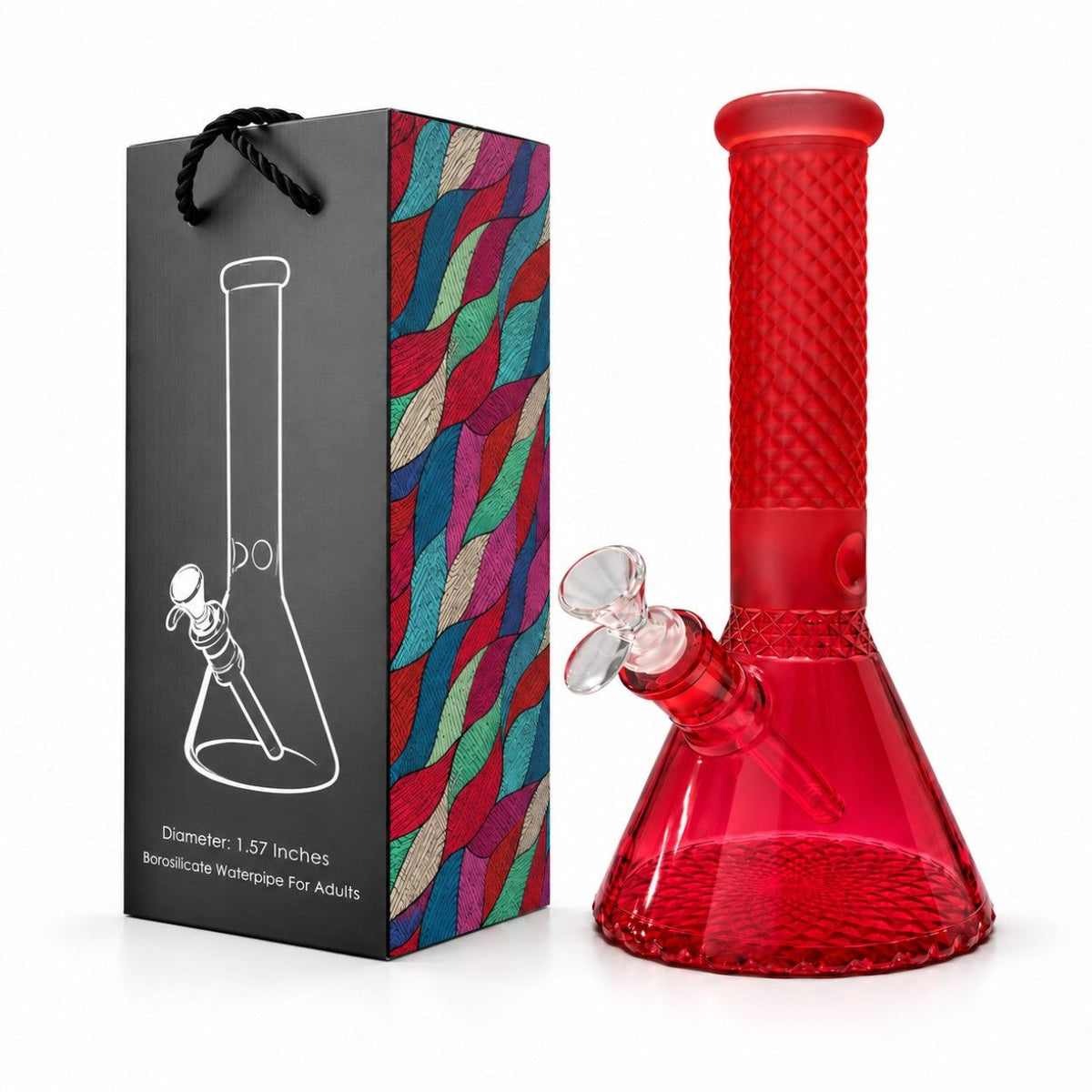 12.5" Crystal Facet Beaker Bong – 7mm Thick Glass Glass Bong Super Supplys Inc