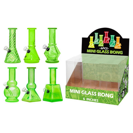 6″ Soft Glass Mini Bongs – Assorted Designs | 6-Piece Display [GL-M6010x]