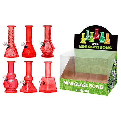 6″ Soft Glass Mini Bongs – Assorted Designs | 6-Piece Display [GL-M6010x]
