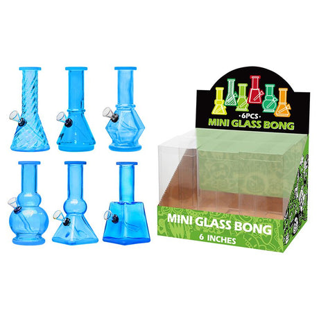 6″ Soft Glass Mini Bongs – Assorted Designs | 6-Piece Display [GL-M6010x]