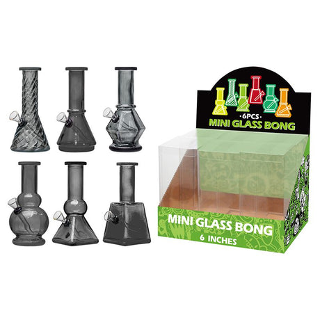 6″ Soft Glass Mini Bongs – Assorted Designs | 6-Piece Display [GL-M6010x]