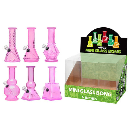 6″ Soft Glass Mini Bongs – Assorted Designs | 6-Piece Display [GL-M6010x]
