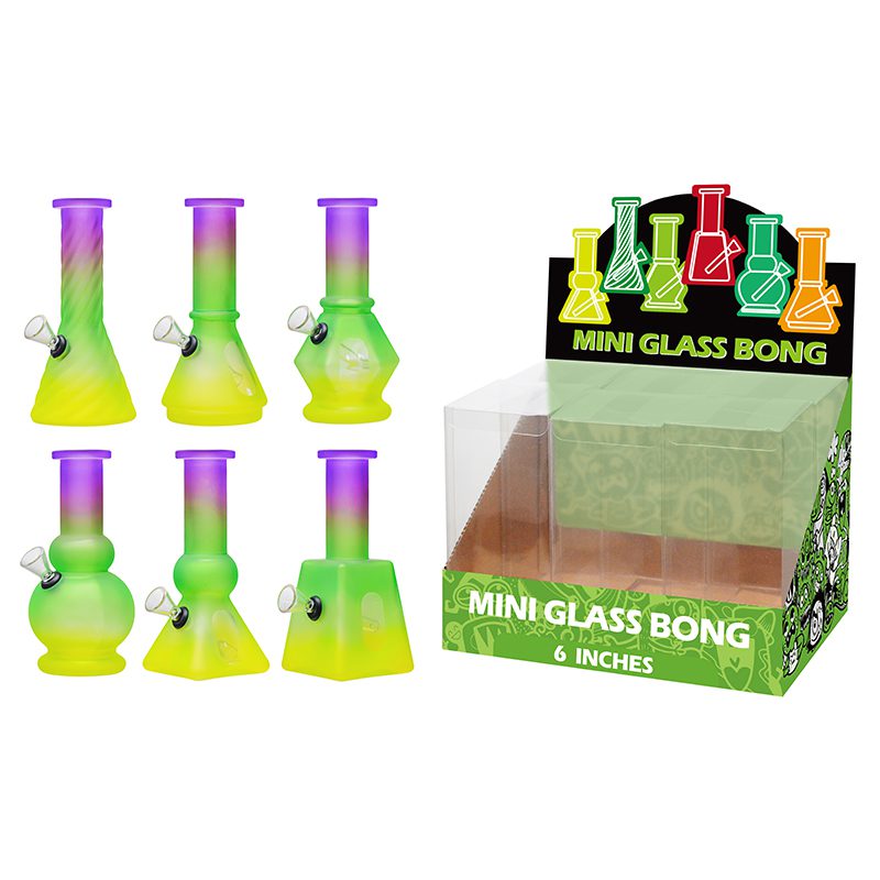 6″ Soft Glass Mini Bongs – Assorted Designs | 6-Piece Display [GL-M6050x]