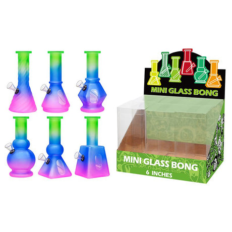 6″ Soft Glass Mini Bongs – Assorted Designs | 6-Piece Display [GL-M6050x]