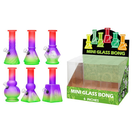 6″ Soft Glass Mini Bongs – Assorted Designs | 6-Piece Display [GL-M6050x]