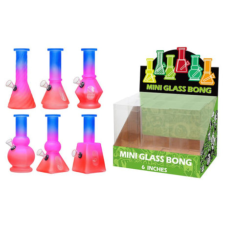 6″ Soft Glass Mini Bongs – Assorted Designs | 6-Piece Display [GL-M6050x]
