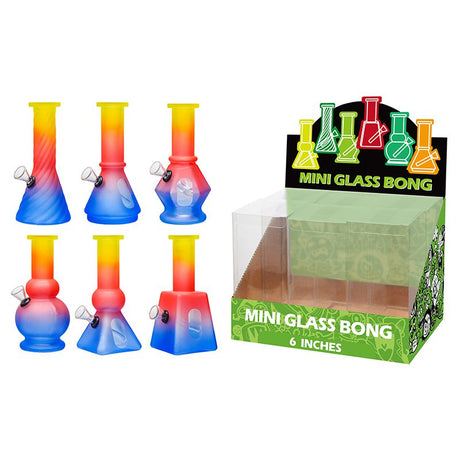 6″ Soft Glass Mini Bongs – Assorted Designs | 6-Piece Display [GL-M6050x]