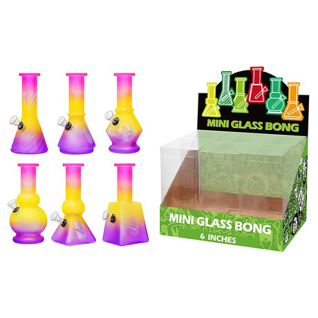 6″ Soft Glass Mini Bongs – Assorted Designs | 6-Piece Display [GL-M6050x]