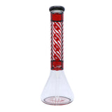 Infyniti | 14" 7mm Stripe Design Glass Beaker Bong – Assorted Colors [GP1531AST]