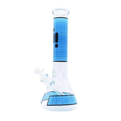 14" Infyniti Grid Pattern Beaker Water Bong ( GP1598 ) Glass Bong ONE Blue