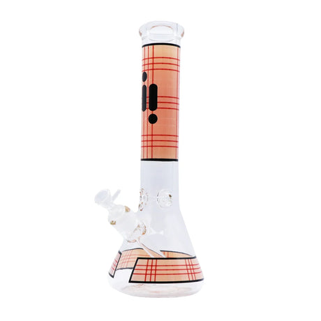 14" Infyniti Grid Pattern Beaker Water Bong ( GP1598 ) Glass Bong ONE Orange