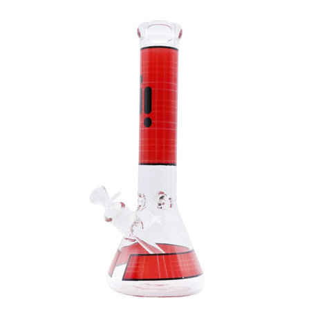 14" Infyniti Grid Pattern Beaker Water Bong ( GP1598 ) Glass Bong ONE Red