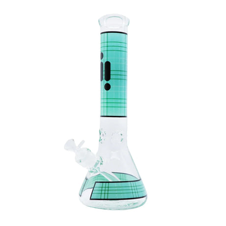 14" Infyniti Grid Pattern Beaker Water Bong ( GP1598 ) Glass Bong ONE Green