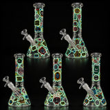 10" Glow-in-the-Dark Graffiti Beaker Glass Bong Super Supplys Inc