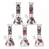 10" Glow-in-the-Dark Skull Graphic Beaker Glass Bong Super Supplys Inc