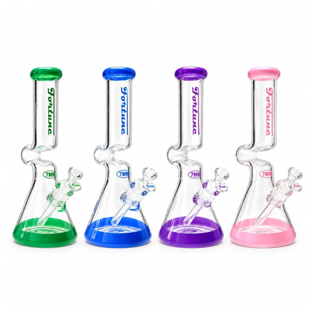 Fortune | 14" 7mm Offset Neck Beaker Glass Bong Fortune