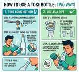 [6 / 12 Pack Bundle] Puffin's Puffers™ 9" Toke Bottle Glass Bong ONE