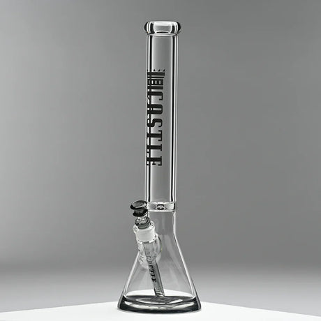 Castle Glassworks | 18" Beaker 9mm Glass bong – Color Logo Glass Bong Castle Glassworks Gray